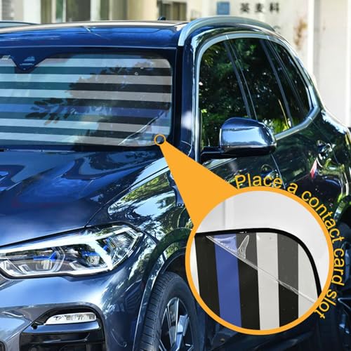 Car Windshield Sun Shade USA American Police Flag Thin Blue Line Foldable Car Front Windshield Sunshade Blocks UV Rays Sun Visor Sun Heat Protection for Car Truck SUV to Keep Your Vehicle Cool (Small / USA American Flag02)