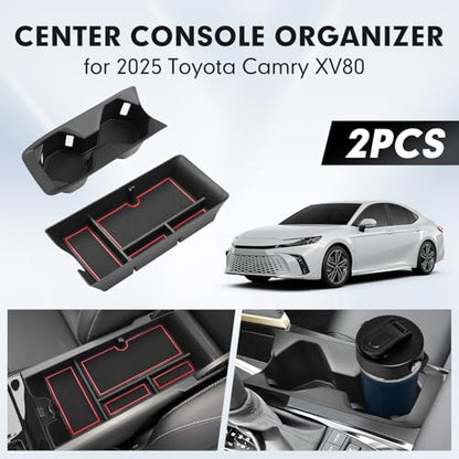 Center Console Organizer&Cup Holder for 2025 (2025-2026 Toyota Camry XV80)