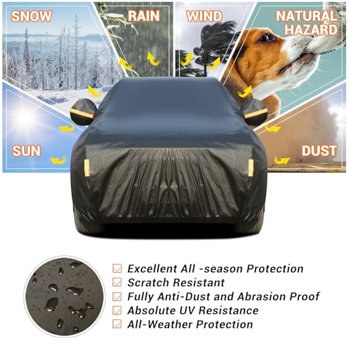 Car Cover Waterproof All Weather (Black / YL: for SUV (Length 170"-190"))