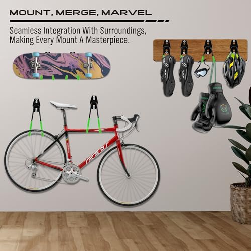 15 Piece Garage Wall Hooks with 3 Extension Straps (15-Pack Hooks + 3 Straps（green）)