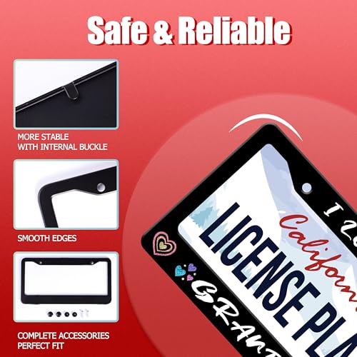 I Love My Grandkids License Plate Frame Stainless Steel 2 (I Love My Grandkids)