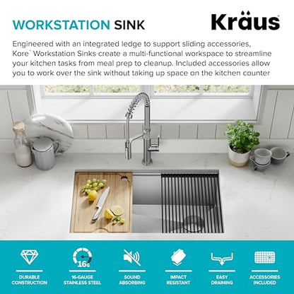 Stainless Steel 32 in Undermount Kitchen Sink KWU110 (Stainless Steel / 32 Inch / Sink)