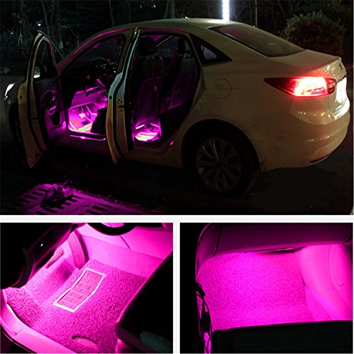 4PCS 48 LED Car Interior Lights (Pink 48 Lights)
