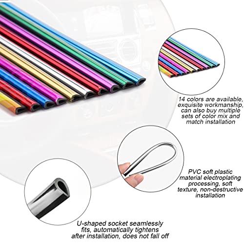 20PCS Bendable Car Air Vent Trim Strips (Red/Lattice)