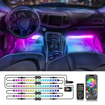 Aura DreamColor RGBIC Interior Car Lights with App & Remote (4 PCS Single Row)