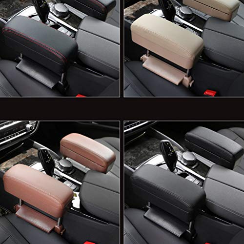 Car Armrest Box Adjustable Pad Refit Car Central Lift Armres Storage Organizer Box Arm Rest (Beige)