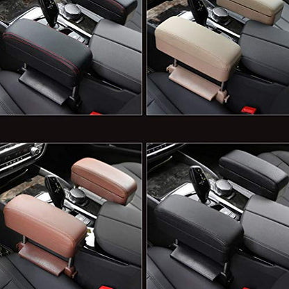 Car Armrest Box Adjustable Pad Refit Car Central Lift Armres Storage Organizer Box Arm Rest (Beige)