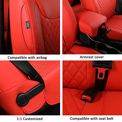 Wrangler JK Seat Covers Custom Fit for Jeep Wrangler (Red / 13-17 JK 4 Door Full Set)