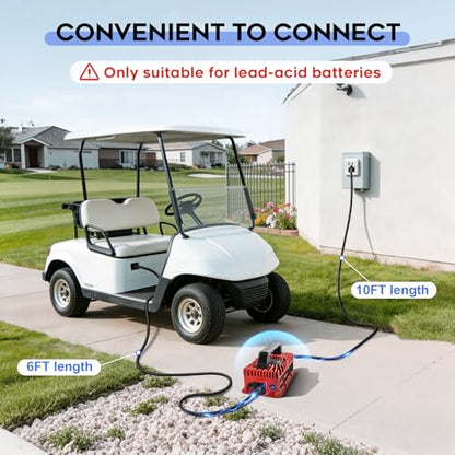 15 Amp 48 Volt Golf Cart Battery Charger for Yamaha G19 (Red)