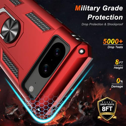 for Google Pixel 8 Case with Screen Protector (Red / Google Pixel 8)