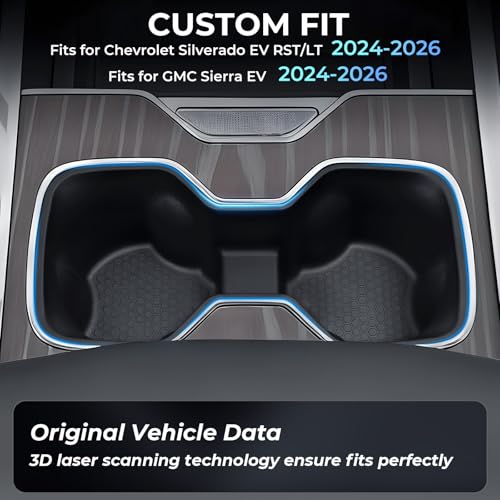 Cup Holder Inserts for Chevrolet Silverado EV 2026 2025 2024 (Cup Holder for 2024-2026 Silverado EV & Sierra EV)