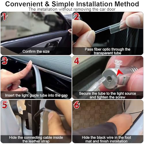 Interior Car LED Strip Lights APP Control (236 Inches Fiber Optic)