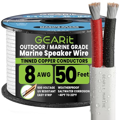 8 Gauge Marine Wire (8 AWG / 50 Feet / 2 Conductor)