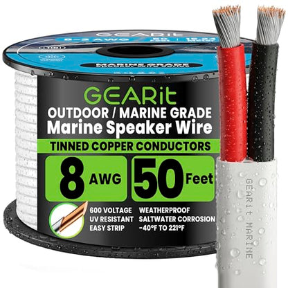 8 Gauge Marine Wire (8 AWG / 50 Feet / 2 Conductor)
