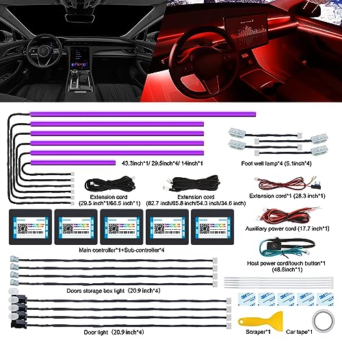 Acrylic Interior LED Strip Light With Wireless APP (RGB 18 Lights)