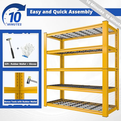 2 Pack Commercial Heavy Duty Shelving (Yellow)
