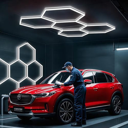 Hexagon Garage Lights (5-Girds / Non-Dimmable)