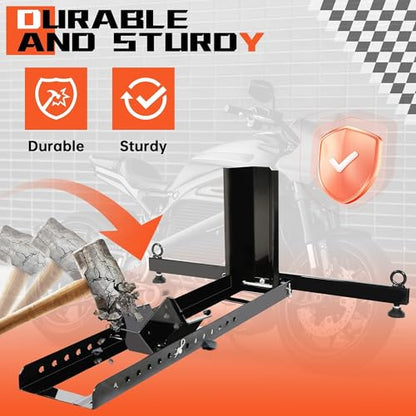Adjustable Motorcycle Wheel Chock Stand Upright 1800lb Capacity (Black 1800 lbs)