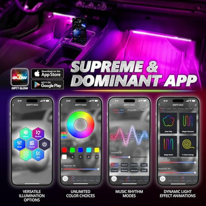 Aura Pro Double Glow Interior Truck & SUV Lights with App & Remote (6pc Double Row / RGB)
