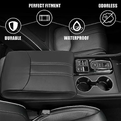 Armrest Cover for Honda Pilot 2023 (12) 23+ |Pilot| Black/White Stitching, Regular)
