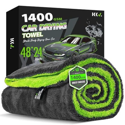 Full Sized SUV Drying Towel (Darkgray-greenyellow)