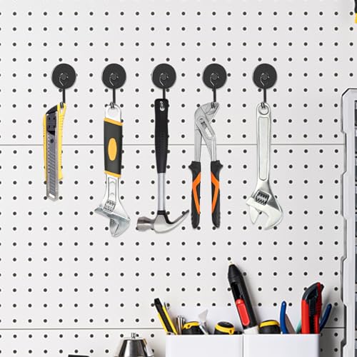 Black Magnetic Hooks Heavy Duty 120LB+ Swivel Strong Magnet Hook (Black / 1.26in)