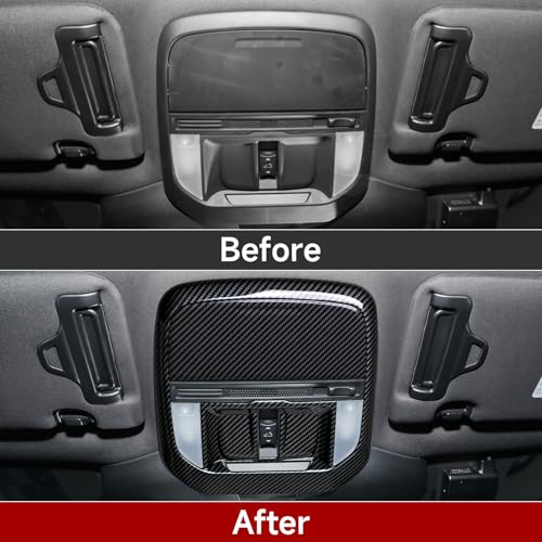 Front Roof Reading Light Lamp Cover Interior Trim Decal Only for 2025 2026 Subaru Forester Accessories ABS Carbon Fiber Stickers (Front Roof Reading Light Decal)