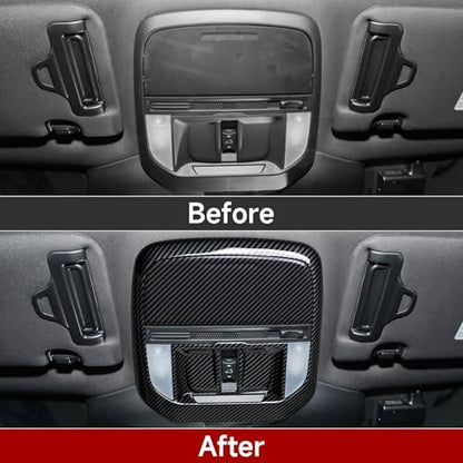 Front Roof Reading Light Lamp Cover Interior Trim Decal Only for 2025 2026 Subaru Forester Accessories ABS Carbon Fiber Stickers (Front Roof Reading Light Decal)