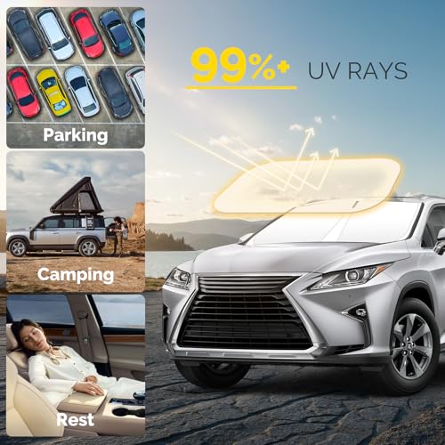 Car Windshield Sun Shade Compatible with 2016 (For 2016-2022 Lexus RX350)