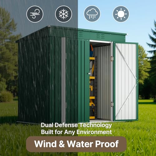 6' x 4' Outdoor Storage Shed (green / 6' x 4')