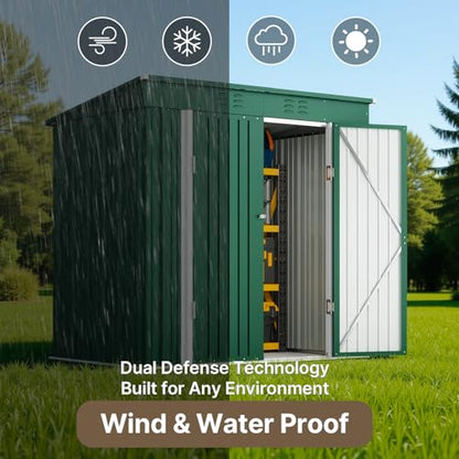 6' x 4' Outdoor Storage Shed (green / 6' x 4')