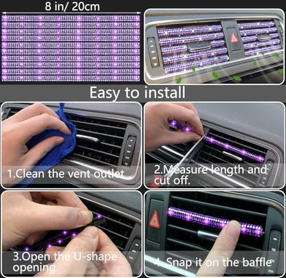 27 PCs Purple Violet Bling Car Accessories Set for Women (Purple Violet Diamond)