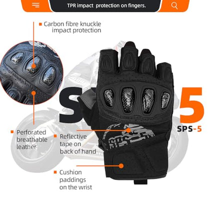 SPS 5 Unisex Touchscreen Road Racing Motorcycle MTB Sports Gloves Also fit BMX MX ATV Mountain Bike Bicycle Cycling Off (Black SPS-5 / L Adult)