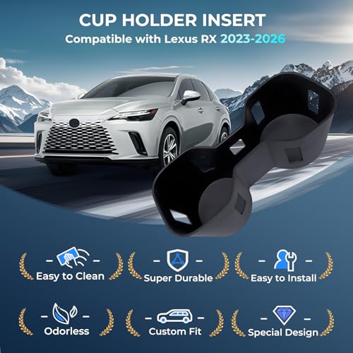 Cup Holder Inserts for Lexus RX 2026 2025 2024 2023 (Cup Holder for 2023-2026 RX)