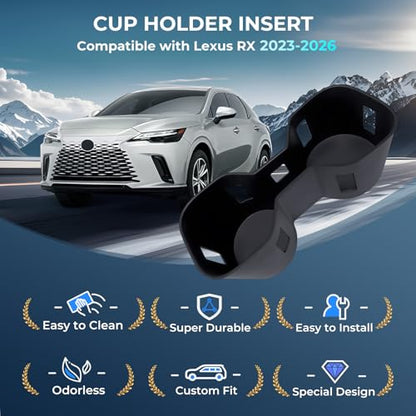 Cup Holder Inserts for Lexus RX 2026 2025 2024 2023 (Cup Holder for 2023-2026 RX)