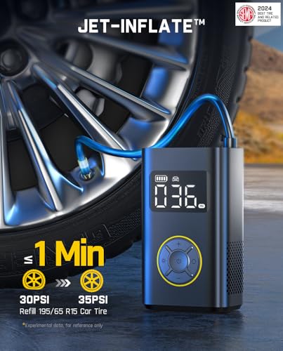 X9 Pro Portable Tire Inflator for Compact Car (Black)