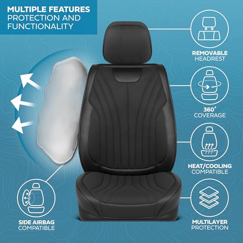 Curated Suede Leather Seat Covers for Cars & SUVs (Black (Suede) / Front Seats)