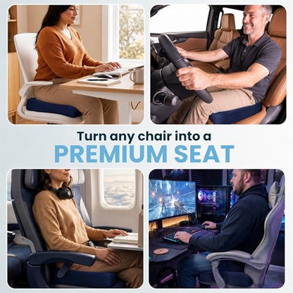 Extra Large Gel & Memory Foam Seat Cushion (Navy Blue / X-Large)