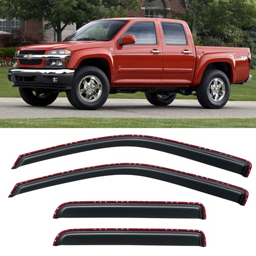 Window Visors Rain Guards for 2004 (2004-2012 Chevy Colorado / Gmc Canyon Crew Cab)