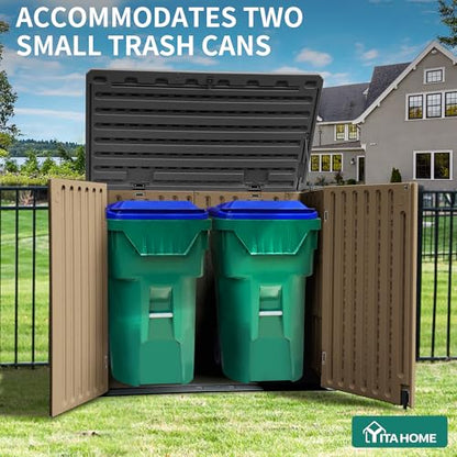 Outdoor Resin Storage Sheds (Medium-4.3x3.4ft / Brown)