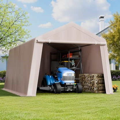 Outdoor Storage Shed (Beige / 10x15x8ft)