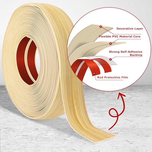 Wall Corner Protector Peel and Stick Corner Trim Molding (2.4 In x 20 Ft / Original Wood)