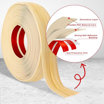 Wall Corner Protector Peel and Stick Corner Trim Molding (2.4 In x 40 Ft / Original Wood)