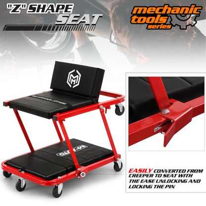 Heavy Duty Convertible Mechanic Creeper (Red / 48")