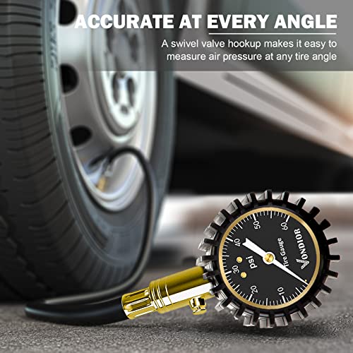 Tire Pressure Gauge (0-60 PSI / Black Tire Gauge w/ Tube)