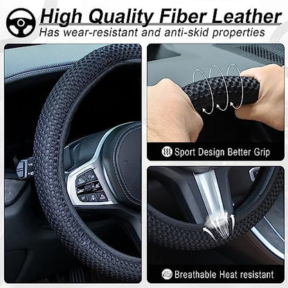 Elastic Stretch Steering Wheel Cover (Black)