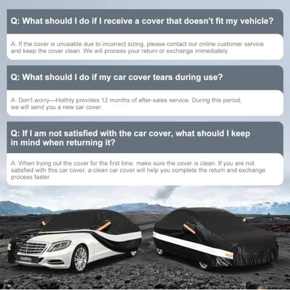 10 Layers Sedan Car Cover Custom Fit for Mercedes (Black Gray / Custom Fit for Mercedes-Benz S-Class)