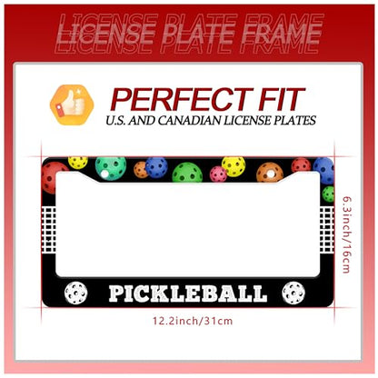 Pickleball Balls License Plate Frame Stainless Steel 2 (Pickleball)