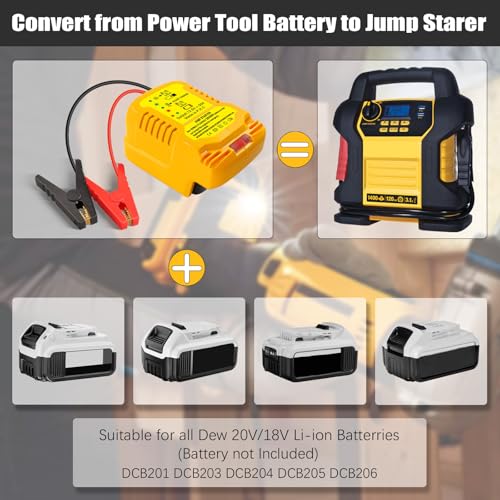 Jumper Starter Adapter for DeWalt 20V 60V Battery Car Jump Cables
