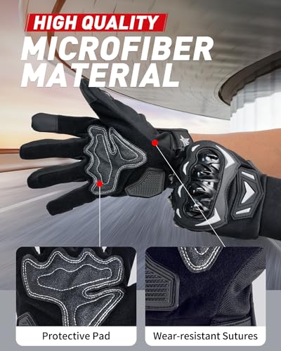 Motorcycle Gloves Breathable (Grey / Large)